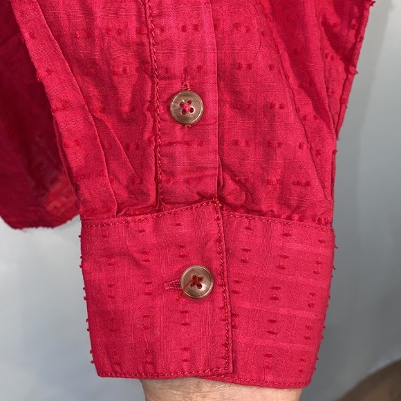 Anthropologie Pilcro Lace Back Button down long sleeve blouse in Pink XS NWT - Picture 6 of 12